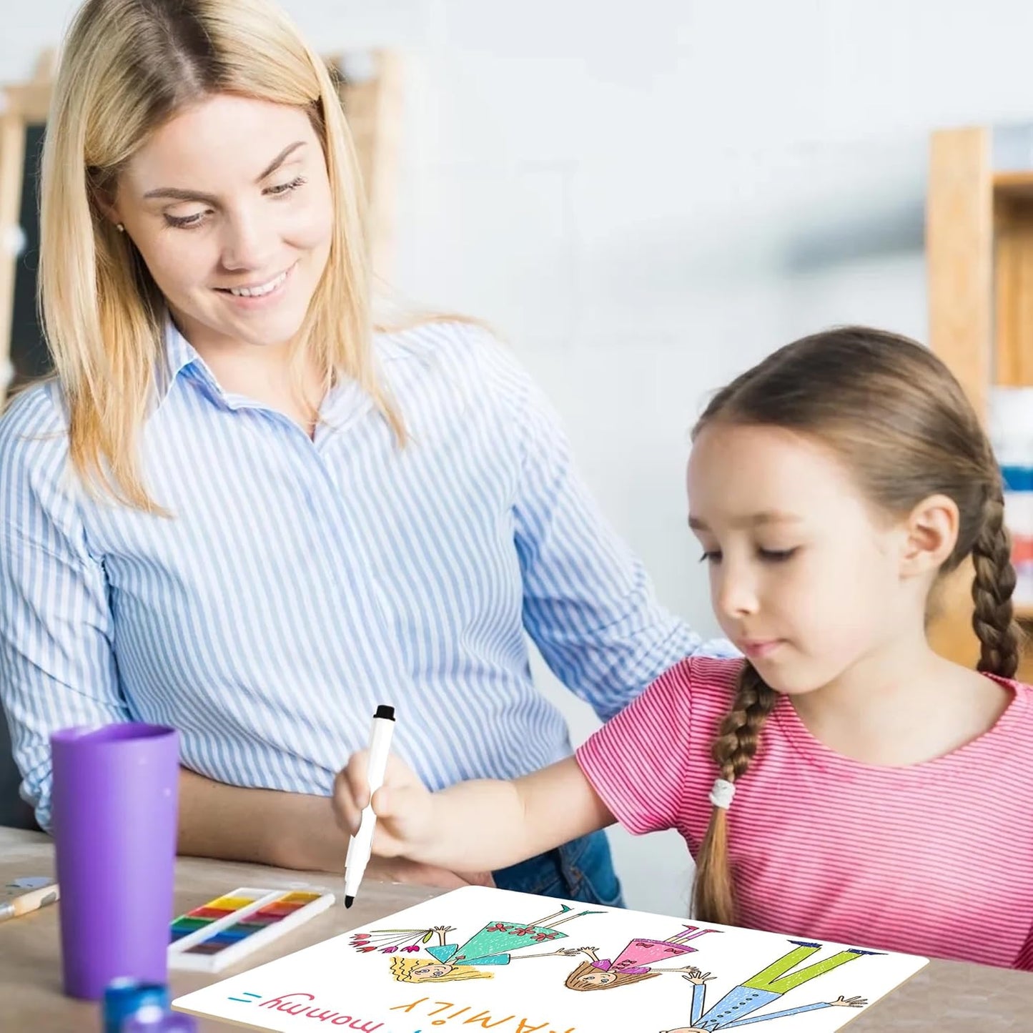 2pack 9x12 inches Dry Erase Board Lapboard Reusable Lined Erasable Ruled Writing Note Pad Lapboard,Blank Whiteboard on Reverse Mini Whiteboard,Small White Board Dry Erase for Students & Classroom