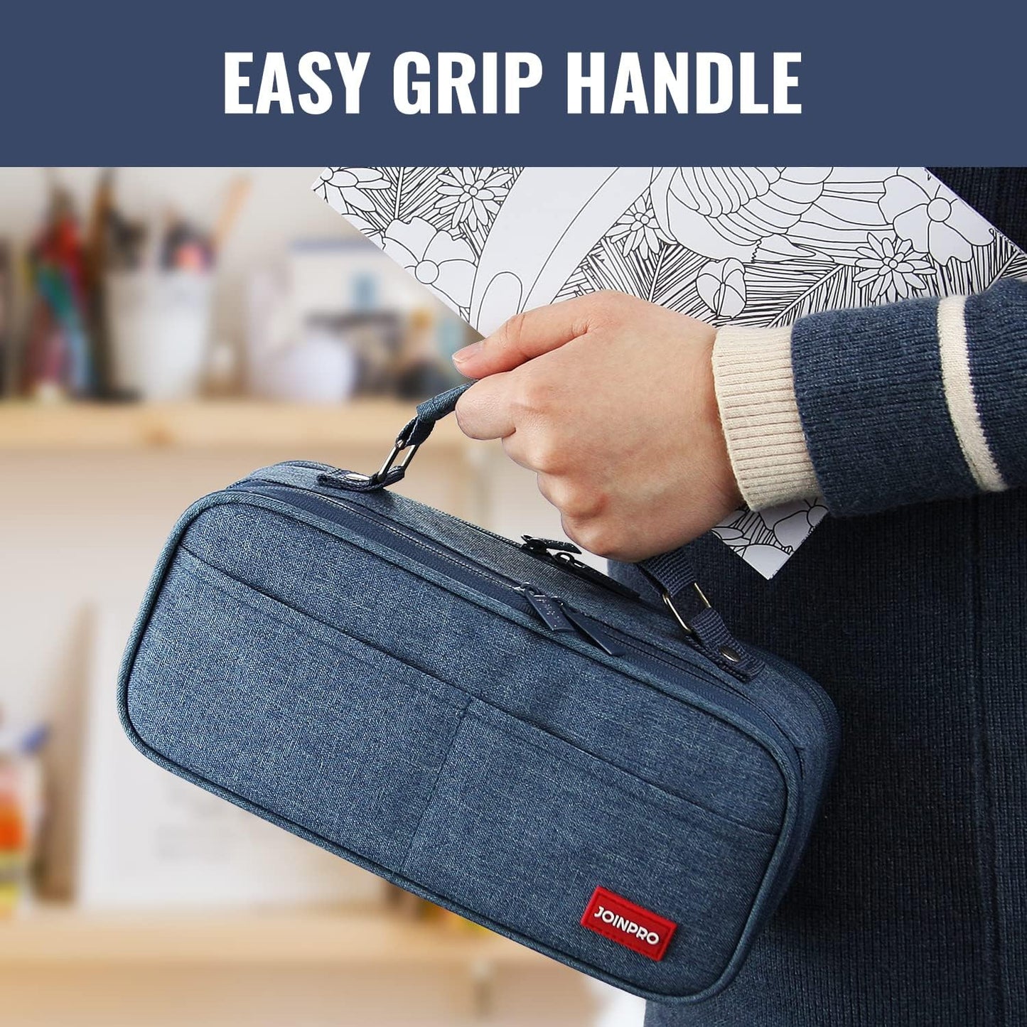 Pencil Case, Large Capacity Pencil Case Organizer; Double Zipper Storage Bag; Big Pencil Pouch for College School Office Teen Girl Boy Men Women Adult