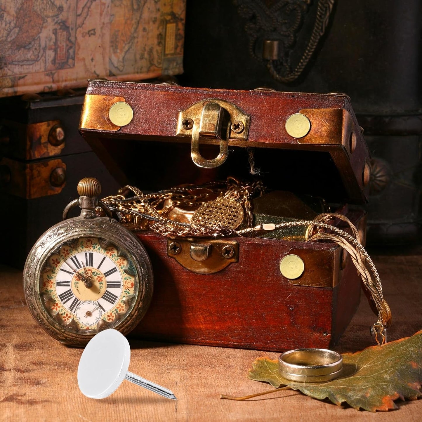 uxcell 150Pcs Upholstery Tacks, 11mmx17mm Flat Head Thumb Tack Decorative Furniture Nails Push Pins for Furniture Sofa Headboards, White