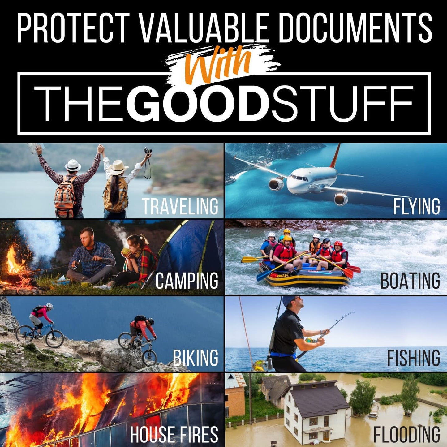 Fireproof Money Bag for Cash (10" x 13") – Waterproof Document Holder with Zipper, Protects Important Papers, Passports & Valuables from Fire & Water – Secure Storage for Home, Office & Travel