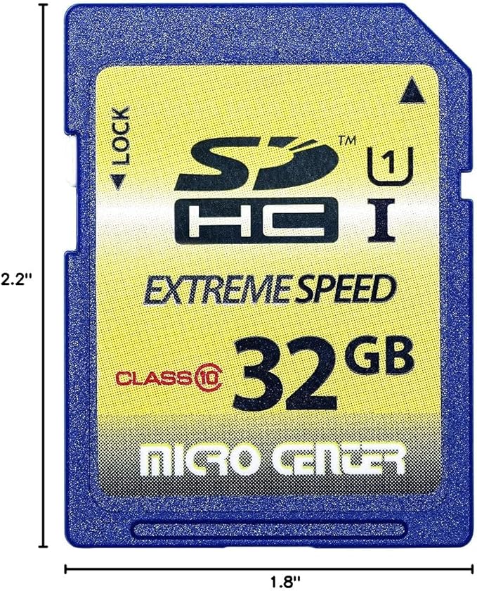 32GB Class 10 SDHC Flash Memory Card Full Size SD Card USH-I U1 Trail Camera Memory Card by Micro Center