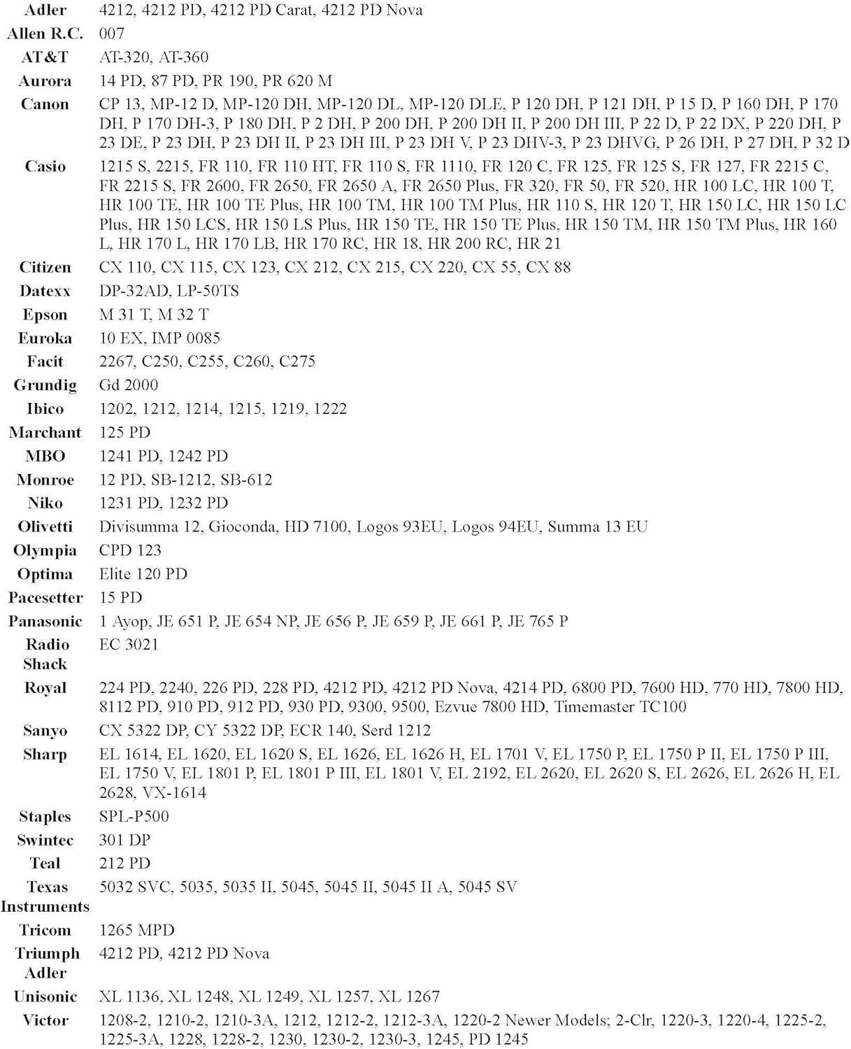 (6 Pack) Calculator Ink Roller Fits Sharp EL-1801V EL-1750V EL-1611V Casio HR-170RC HR-200RC HR-300RC Canon P23-DHV-3 and More Black/Red IR-40T CP-13 EA-772R Compatible/Replacement by COMPUMATIC