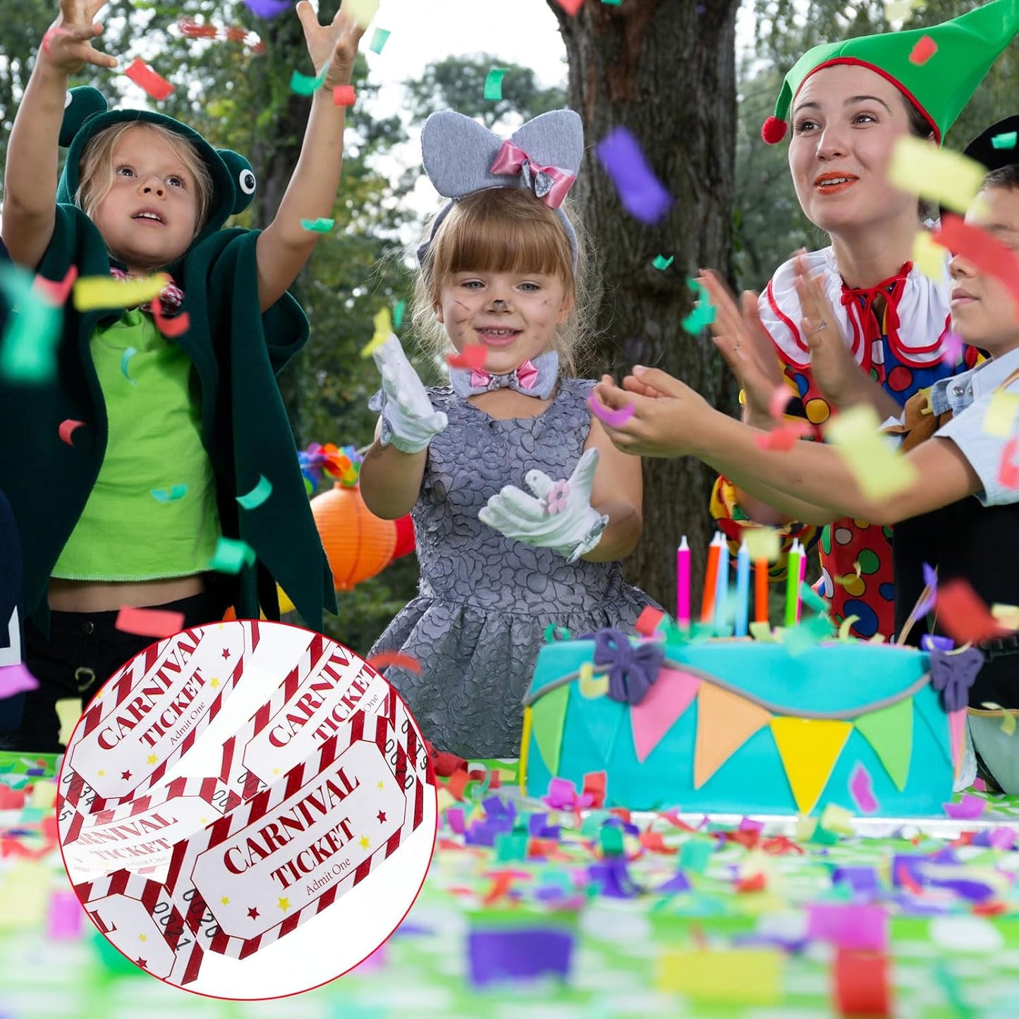 TaoBary 2 Rolls 1000 Pcs Free Drink Ticket Roll Raffle Party Tickets for Events Wedding and Parties(Carnival)