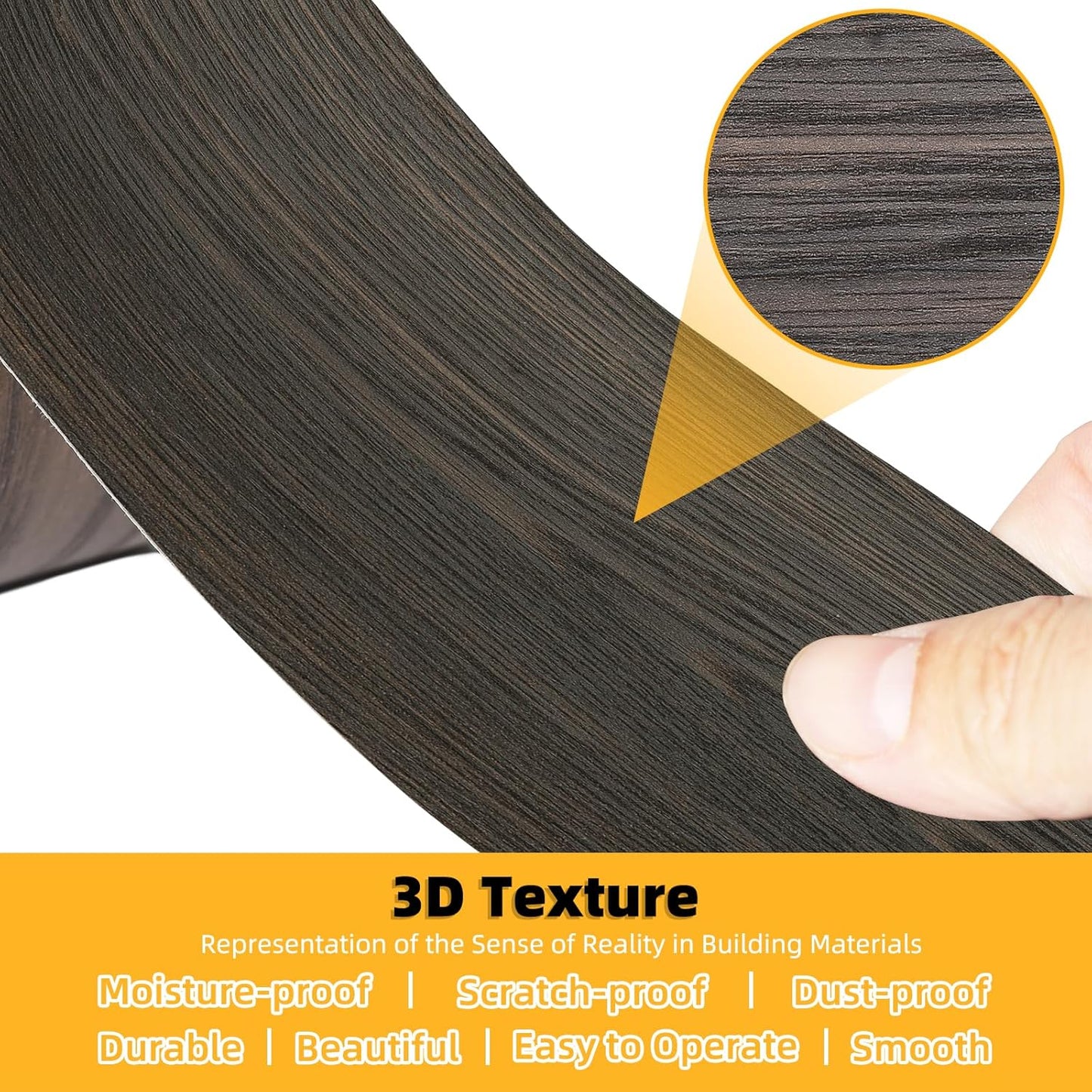 GSCIT Club Black Walnut Wallpaper, 2.4 inch X 25ft Self Adhesive Wood Grain Repair Tape Black Walnut Repair Patch for Tables, Chairs, Baseboards, Doors, Windows, Floors, Handicraft DIY.