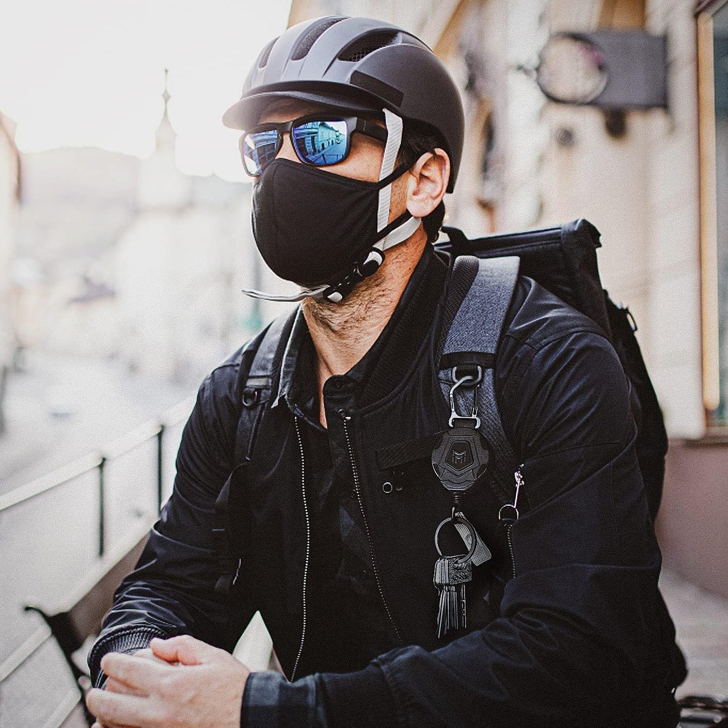 MNGARISTA 4-Pack Retractable Keychain, Heavy Duty Carabiner Badge Holder, Tactical ID Badge Reel with 31.5” Steel Retractable Cord, 8.0 oz