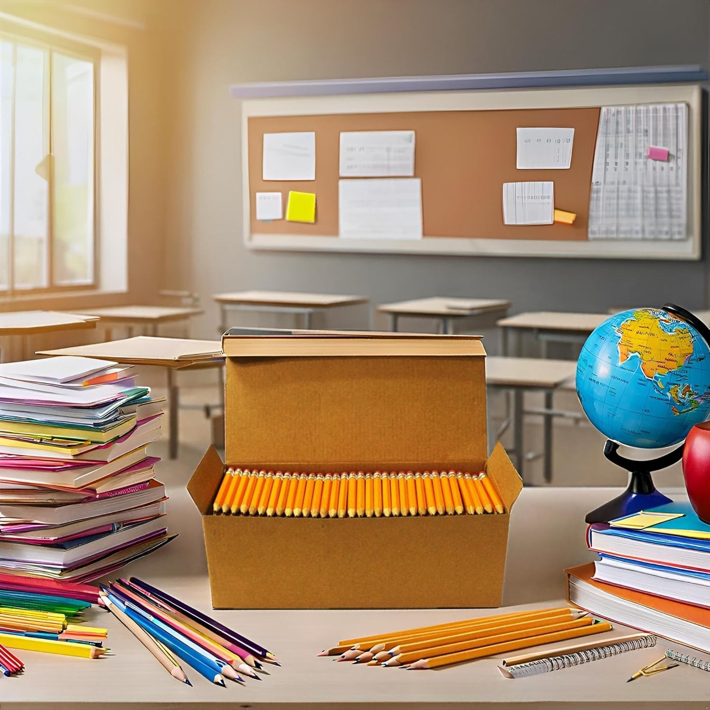 S & E TEACHER'S EDITION 400PCS 4'' Golf Pencils Pre-sharpened, Break-Resistant Lead No. 2 Half Pencils with Eraser Tops, #2 HB pencil, Back to school, 400/Box.