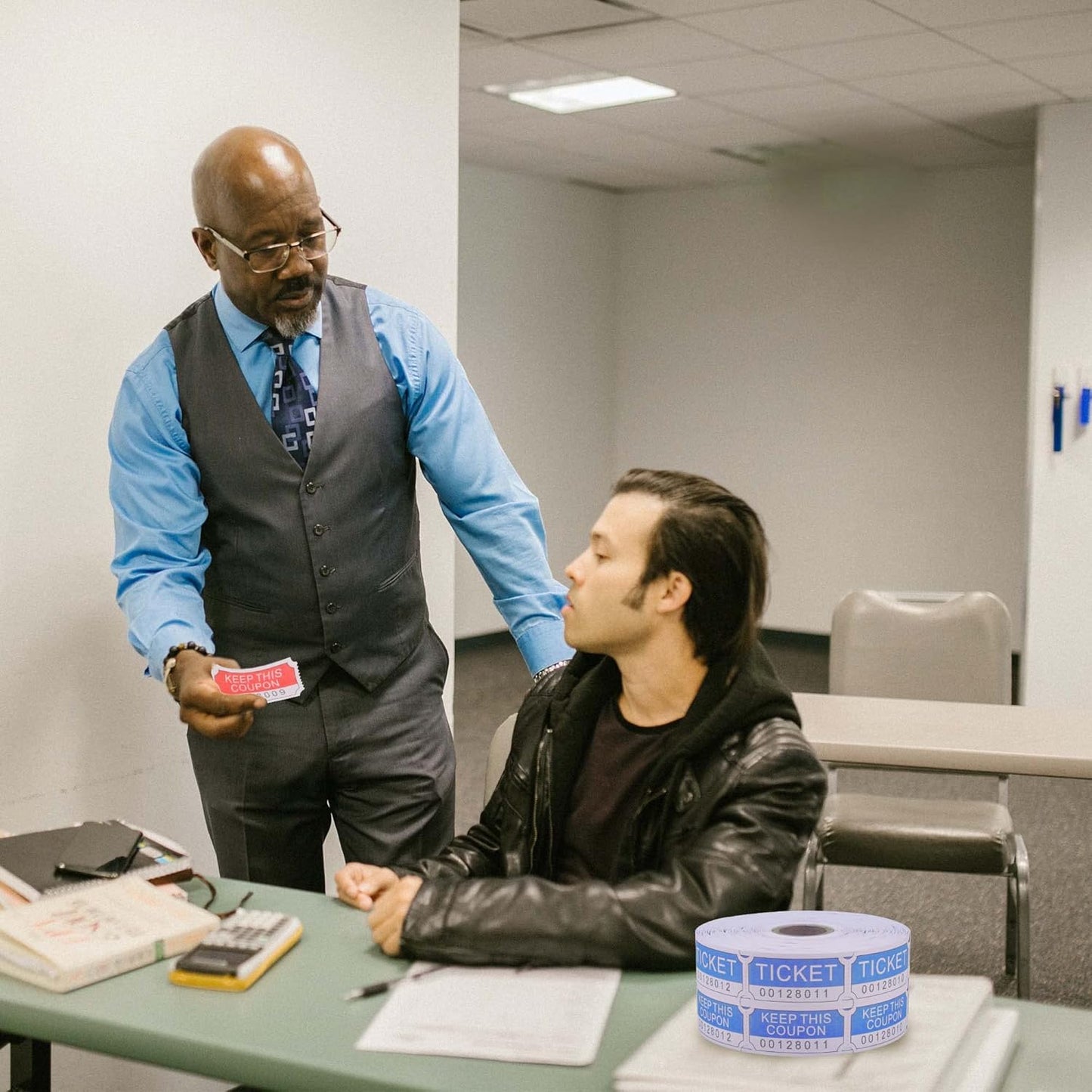 ESSENTIAL 4000 Assorted Double Raffle Tickets Set of 4 Assorted Color Printable for Leisure, Movie Watching, Entertainment