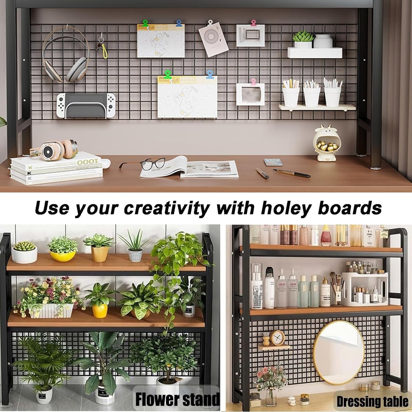 2-Tier Desktop Hutch Bookshelf Metal Desk Shelf Dorm Bookcase for Computer Desk Countertop Storage Organizer Display Rack for Office Home (White, 53.1in)