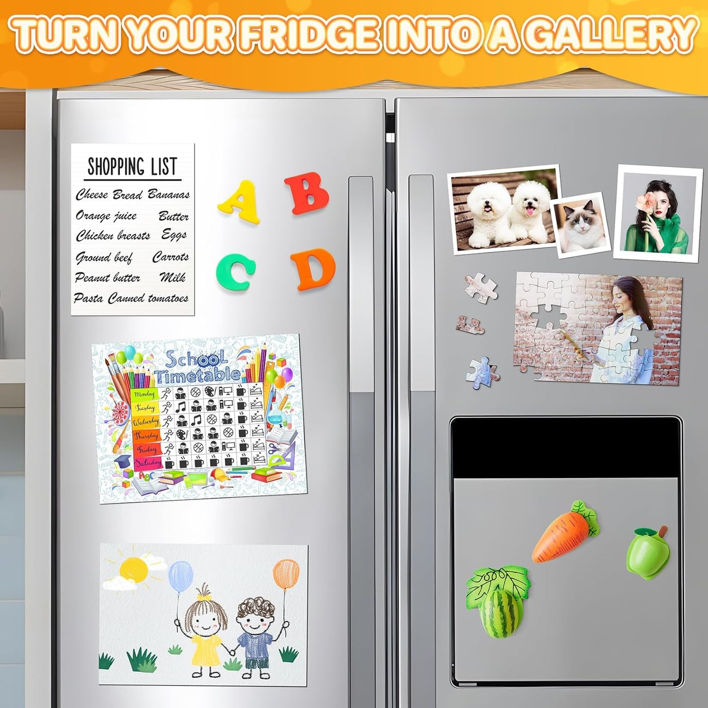 FINDMAG Magnetic Sheets, Flexible Magnets with Superior Adhesive Backing, Cut & Customize Magnet Sheet Set for Creating Magnetic Photo, Crafting, Organizing, and DIY Projects - 4 Pack (8" x 10")