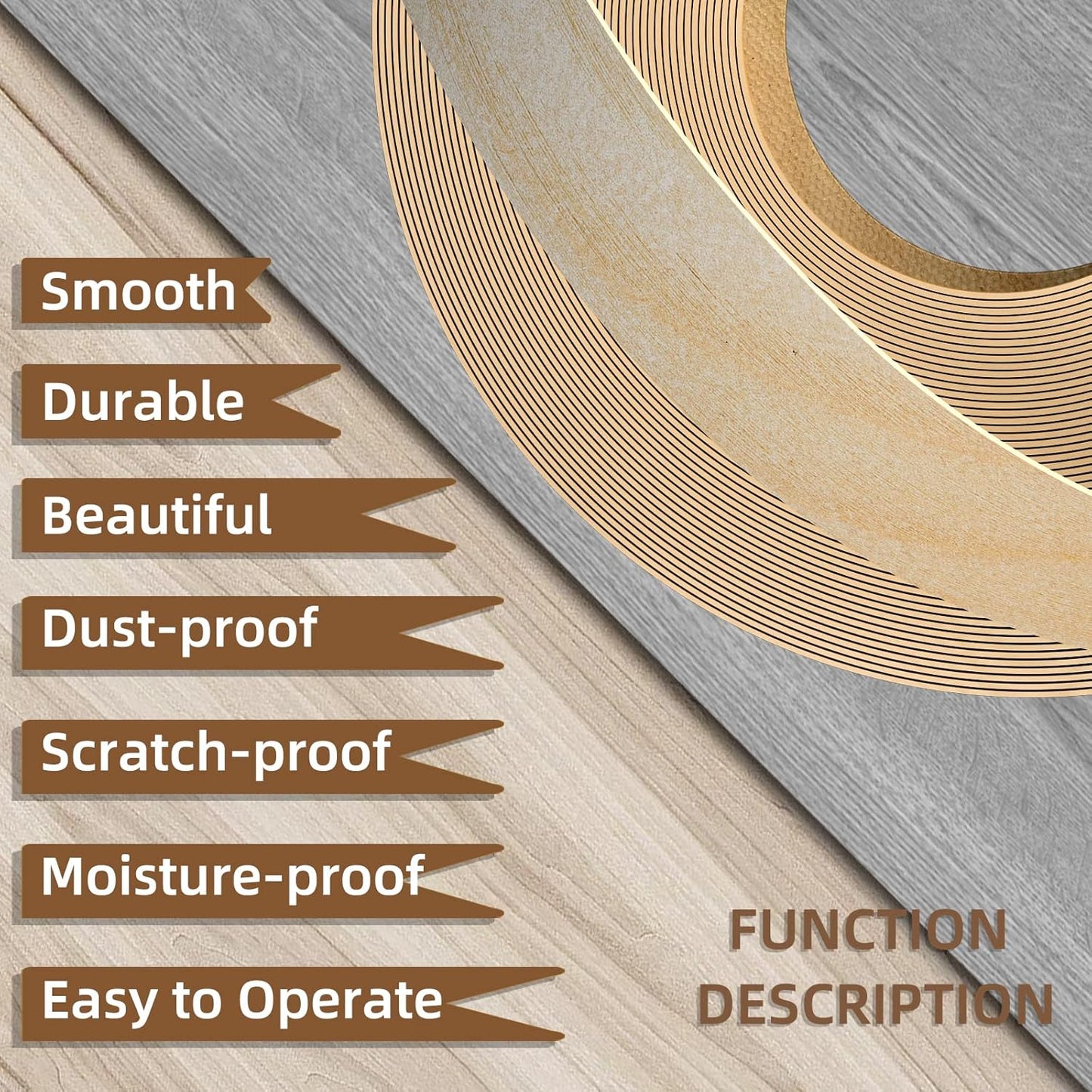 GSCIT Club Birch Edge Banding, 1 1/2 inch x 50ft roll of Veneer Edge Banding Preglued Flexible, Real Wood Tape Banding