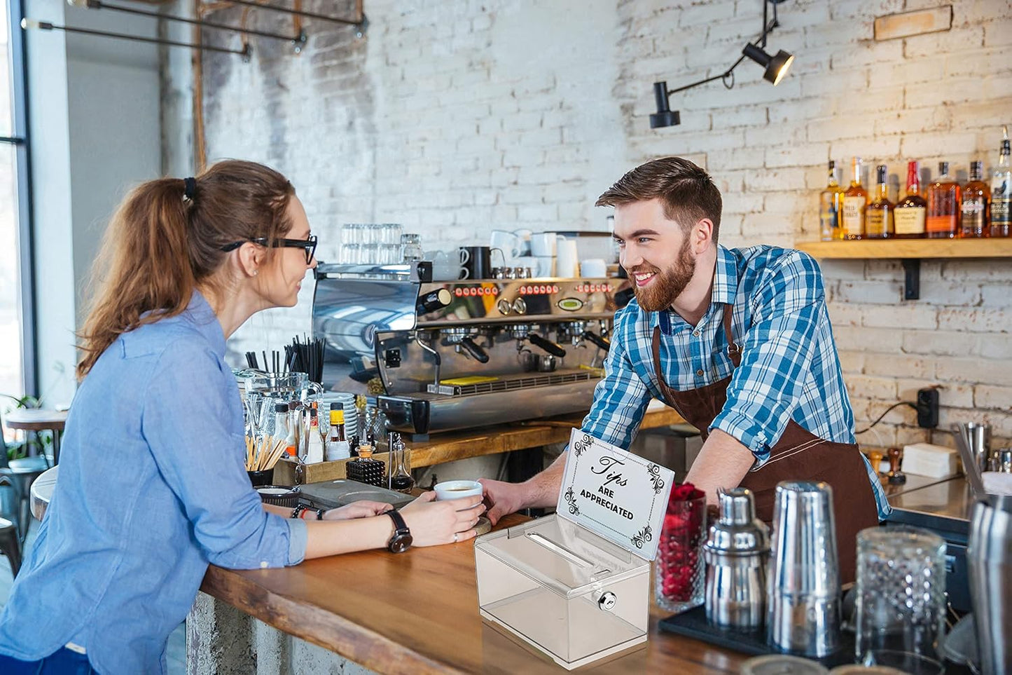 Adir Suggestion Box with Slot and Lock – Acrylic Donation Box for Fundraising, Drawing Box for Raffle, Funraiser Box, Tip Box with Lock - 6.25x4.5x 4 Inches voting box with slot and Sign Holder