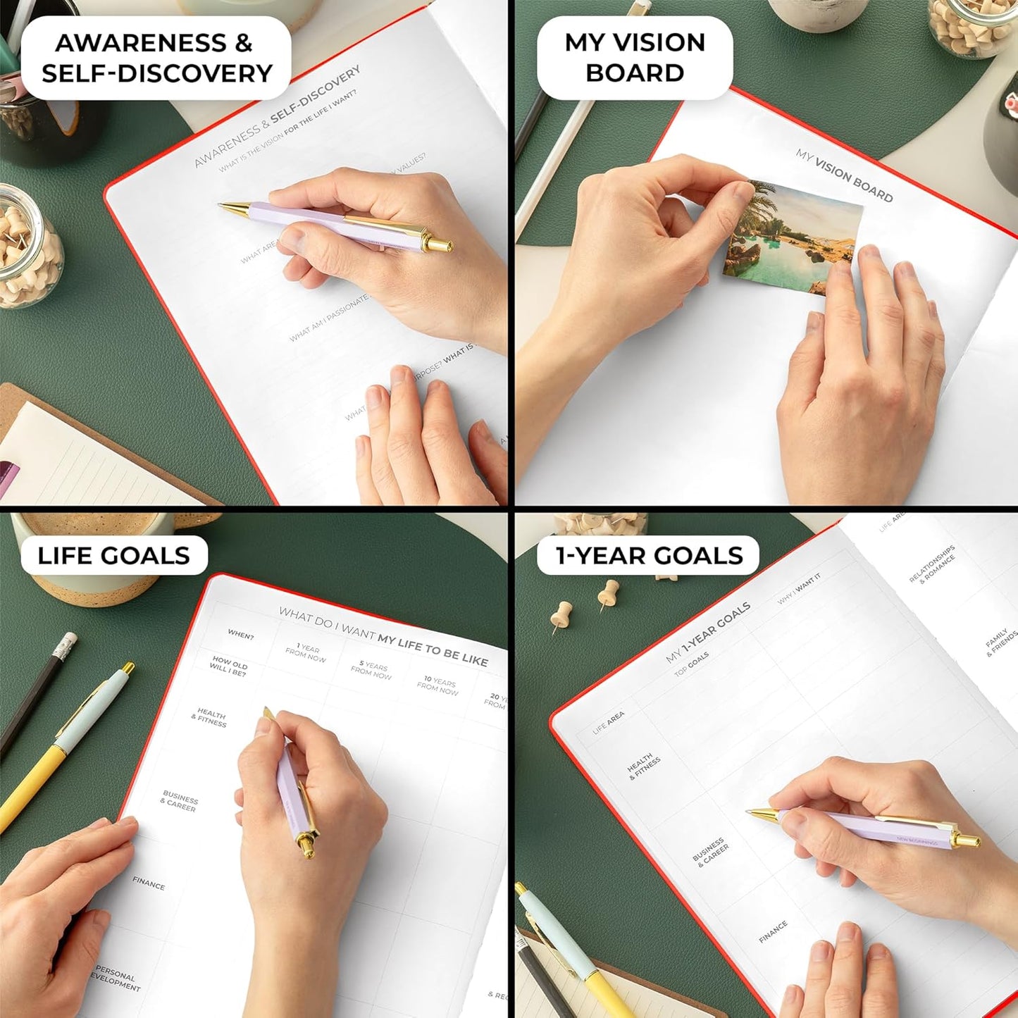 Clever Fox Planner PRO Schedule – Undated Weekly & Monthly Life Planner with Time Slots, Appointment Book & Daily Organizer, A4 (Red)