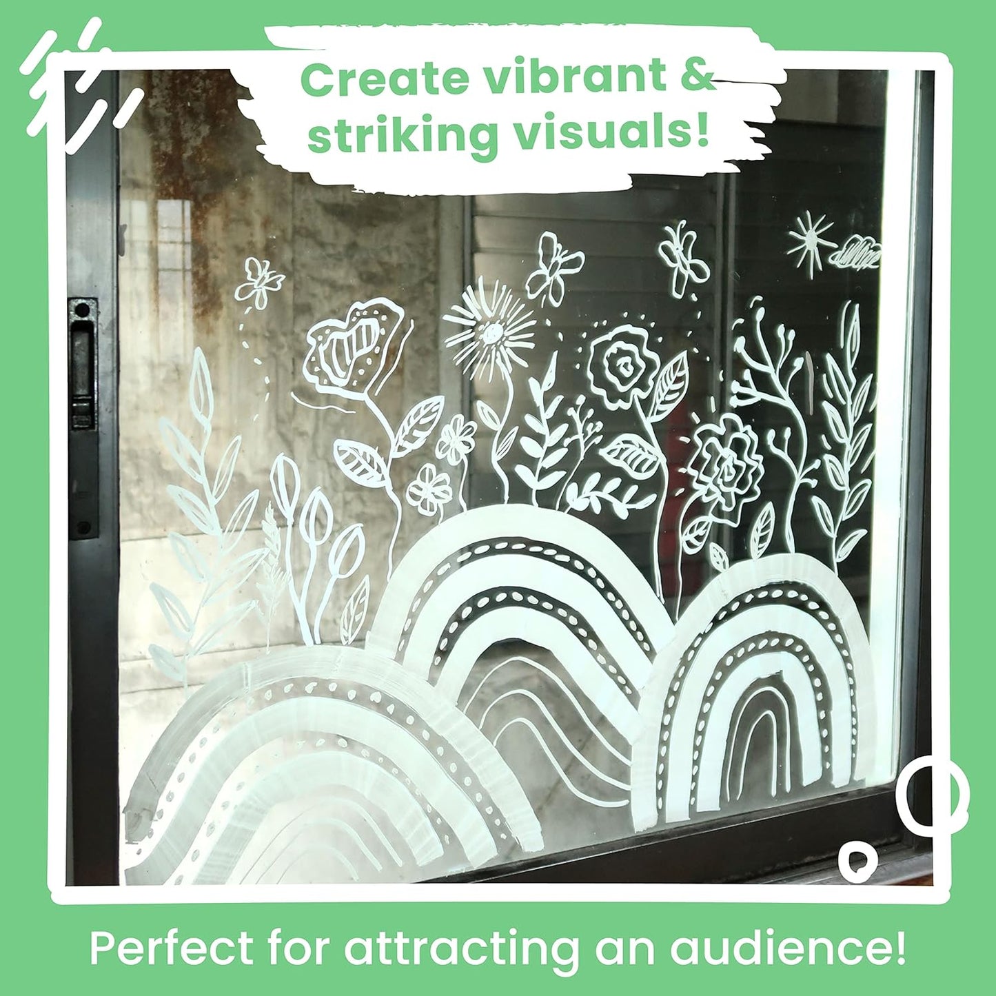 White Jumbo Chalk Markers - 15mm Window Markers | Pack of 4 White Pens - Use on Cars, Chalkboard, Whiteboard, Blackboard, Glass, Bistro | Loved by Teachers, Artists, Businesses