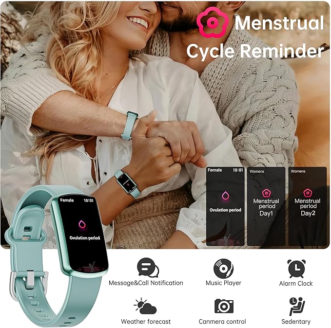 Health Fitness Tracker with 24/7 Heart Rate, Smart Watch with Blood Pressure and Blood Oxygen Monitor, Bulit-in 120+ Sport Mode, Sleep Tracking Waterproof Activity Tracker for Women Men (Green)
