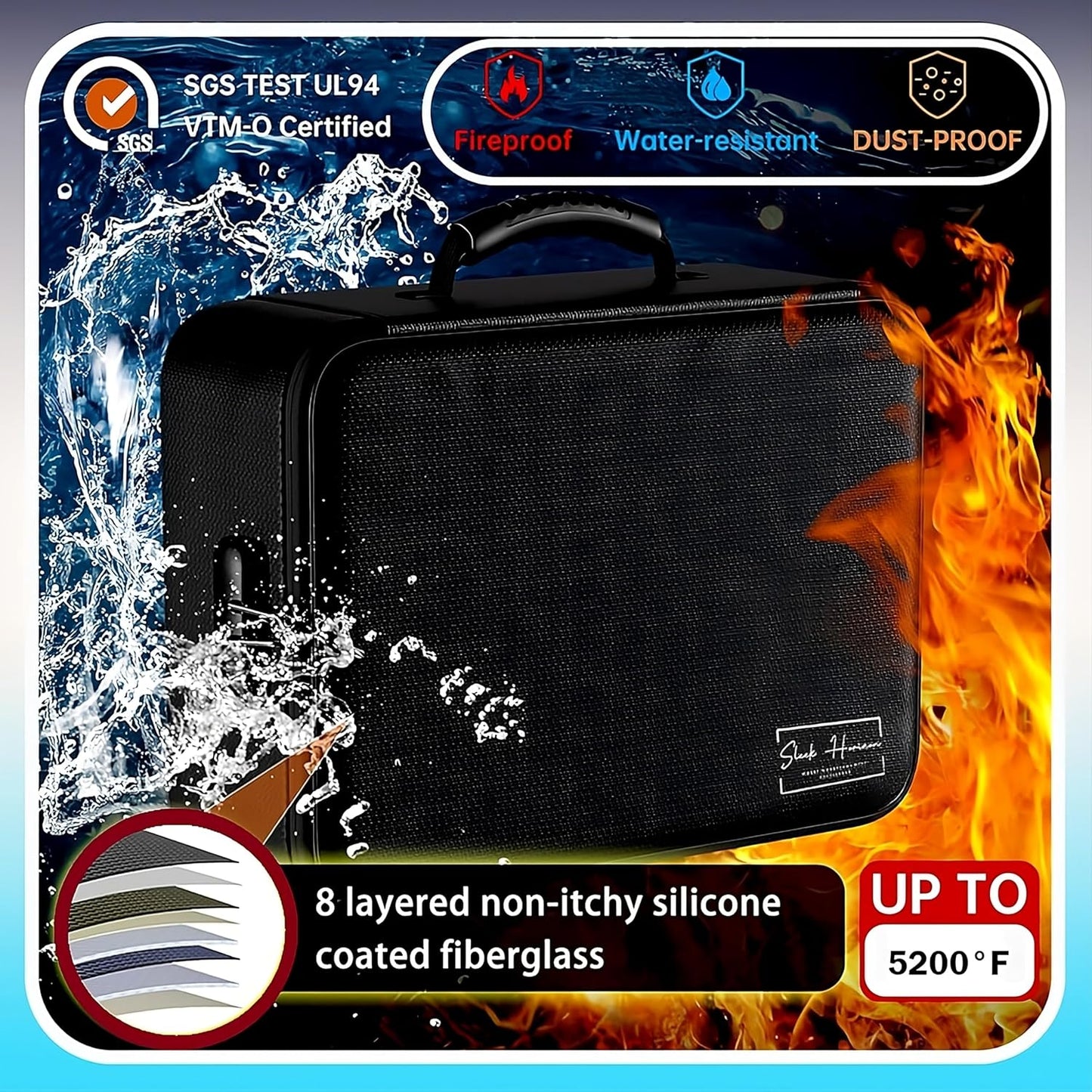 Fireproof Document Organizer Bag with Lock, 13 Labeled Pockets & Passport Pouch β Waterproof File Folder for Home, Office & Travel