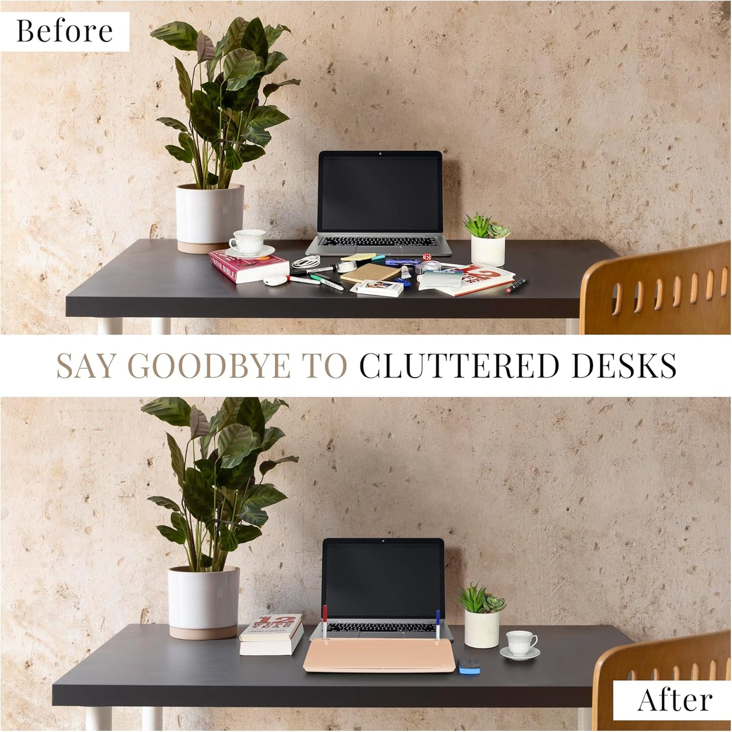 Birch Desktop Whiteboard with Storage & Multiple Marker Surface Desktop Glass Dry Erase Board Desk Top White Board Dry Erase Notepad Desk White Board Tabletop Desk Whiteboard (Sand)