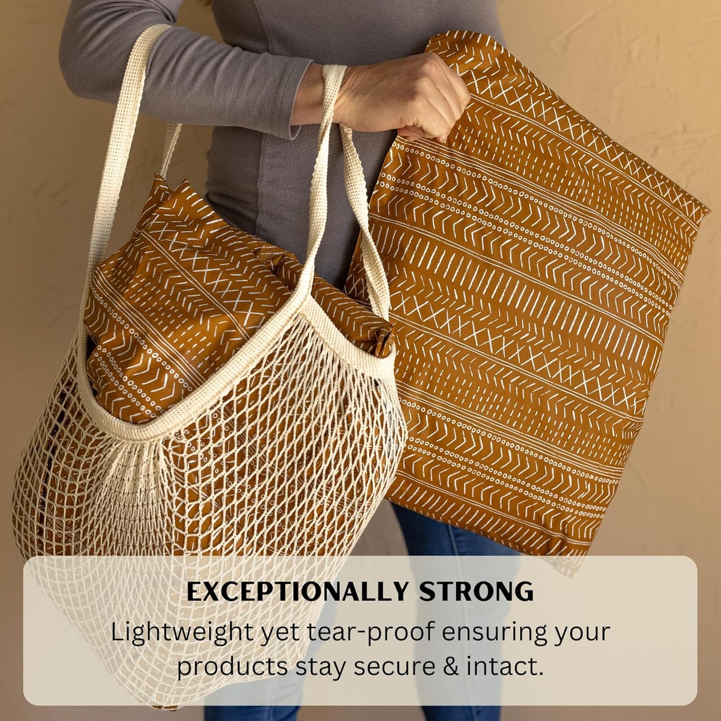 Poly Mailers 14.5x19 Inch 50 Pack Extra-Large Shipping Bags | Strong Thick Mailing Envelopes | Self-Adhesive | Waterproof & Tear Resistant | Small Business Packaging for Clothing - Boho Brown