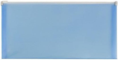 JAM PAPER Plastic Envelopes with Zip Closure - #10 Booklet Wallet - 5 x 10 - Blue - 3/pack
