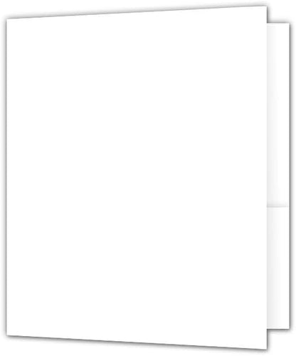 JAM PAPER Custom Printed Semi-Gloss Folders with Round Corner Pockets - Personalized Logo & Text - 10pt C2S - White - 250/Pack