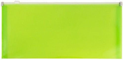 JAM PAPER Plastic Envelopes with Zip Closure - #10 Booklet Wallet - 4 1/8 x 9 1/2 - Lime Green - 3/Pack