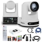 PTZOptics Move 4K SDI/HDMI/USB/IP PTZ Camera with 12x Optical Zoom (White) (PT12X-4K-WH-G3) + Lens Cleaning Kit + HDMI Cable + Ethernet Cable + Color Wire Ties