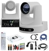 PTZOptics Move SE SDI/HDMI/USB/IP PTZ Camera with 20x Optical Zoom (White) (PT20X-SE-WH-G3) + Lens Cleaning Kit + HDMI Cable + Ethernet Cable + Color Wire Ties