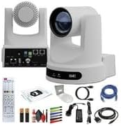 PTZOptics Move SE SDI/HDMI/USB/IP PTZ Camera with 20x Optical Zoom (White) (PT20X-SE-WH-G3) + Universal Wall Mount (White) + Lens Cleaning Kit + HDMI Cable + Ethernet Cable + Color Wire Ties