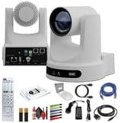 PTZOptics Move SE SDI/HDMI/USB/IP PTZ Camera with 30x Optical Zoom (White) (PT30X-SE-WH-G3) + Universal Wall Mount (White) + Lens Cleaning Kit + HDMI Cable + Ethernet Cable + Color Wire Ties