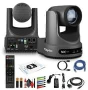PTZOptics Move 4K SDI/HDMI/USB/IP PTZ Camera with 20x Optical Zoom (Gray) (PT20X-4K-GY-G3) + Lens Cleaning Kit + HDMI Cable + Ethernet Cable + Color Wire Ties