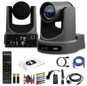 PTZOptics Move SE SDI/HDMI/USB/IP PTZ Camera with 12x Optical Zoom (Gray) (PT12X-SE-GY-G3) + Lens Cleaning Kit + HDMI Cable + Ethernet Cable + Color Wire Ties