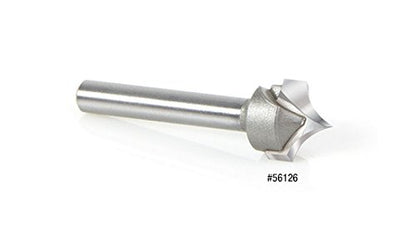 Amana Tool 56125-M Solid Carbide Point Cutting Roundover 3mm R x 6mm D x 8mm CH x 6mm SHK x 50mm Long Router Bit for Beadboards