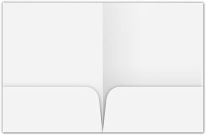 JAM PAPER Custom Printed Semi-Gloss Folders with Round Corner Pockets - Personalized Logo & Text - 12pt C1S - White - 100/Pack