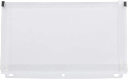 JAM PAPER Plastic 3 Hole Punch Binder Envelopes with Zip Closure - #10 Wallet Booklet - 6 x 9 1/2 - Clear - 12/Pack