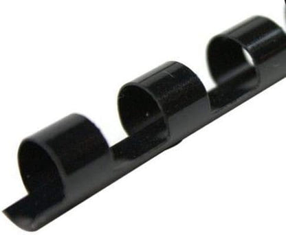 Plastic Comb Binding Spines, 3/8 Inch Diameter, Black, 55 Sheets, 100 Pack - 13038