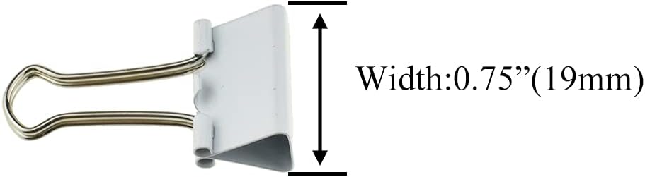 HAHIYO Binder Clips Paper Clamps Spring Steel Sturdy Small 0.75 inches Width 0.2 Inch Capacity No Sharp Edges Heavy Duty Tight Grip Reusable White Metal Bright Finish for Home Office School 30 Pack