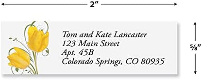 Colorful Images Floral Whispers Return Address Mailing Labels, Personalize with Name & Address, Set of 240 Self Adhesive, Easy Peel Flat Label Sheets, Small, 4 Designs