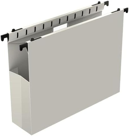 Ansook Plastic Expanding Hanging File Folders,12 Pack Reinforced Extra Capacity Hang Folders,Letter Size,Accordian Pocket,Heavy Duty 2 Inch Expansion,Hanging Folder Organizer for Office Home,Grey
