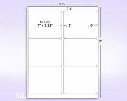 NextDayLabels - 8-1/2 x 11 Neon Color High Light Fluorescent Labels for Laser & Inkjet Printer (Blue Fluorescent, 4" x 3-1/3" - 6 Per Page | 600 Labels)