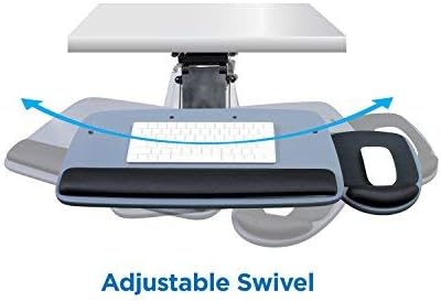 Mount-It! Under Desk Keyboard Tray, Adjustable Keyboard and Mouse Drawer Platform with Ergonomic Wrist Rest Pad, 17.25" Track (MI-7137)