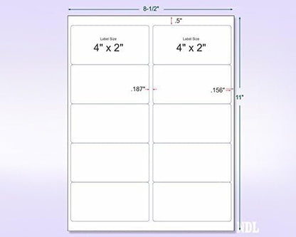 8-1/2 x 11 Neon Color High Light Fluorescent Labels for Laser & Inkjet Printer (Yellow Fluorescent, 4 x 2-10 Per Page | 500 Labels)