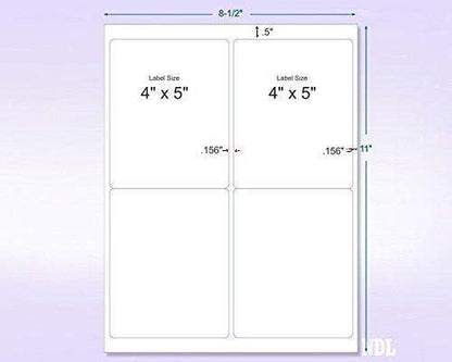 8-1/2 x 11" Neon Color High Light Fluorescent Labels for Laser & Inkjet Printer (Pink Fluorescent, 4 x 5" - 4 Per Page | 100 Labels)