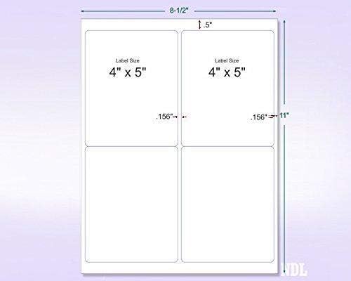 8-1/2 x 11" Neon Color High Light Fluorescent Labels for Laser & Inkjet Printer (Red Fluorescent, 4 x 5" - 4 Per Page | 100 Labels)