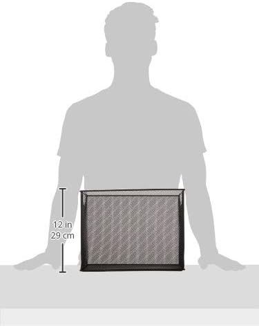 U Brands Mesh Steel Desktop Hanging File Holder, Letter Size, 12.4" x 9.53" x 5.5", Black - 457U00-06