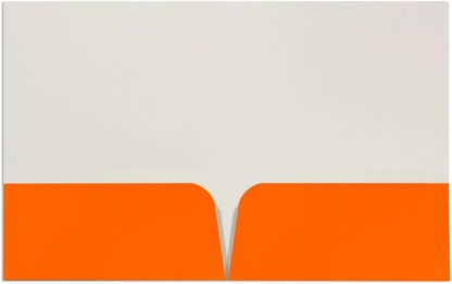 JAM PAPER Custom Printed Semi-Gloss Folders with Round Corner Pockets - Personalized Logo & Text - 10 pt C2S - Orange - 250/Pack