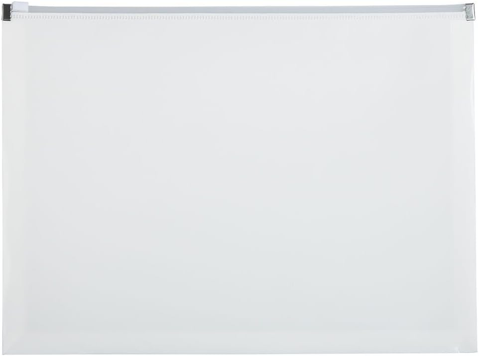 JAM PAPER Plastic Envelopes with Zip Closure - Letter Booklet - 9 3/4 x 13 - White - 3/Pack