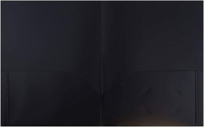 JAM PAPER Plastic 2 Pocket POP Folders - Durable School Folders - Black - 6/Pack