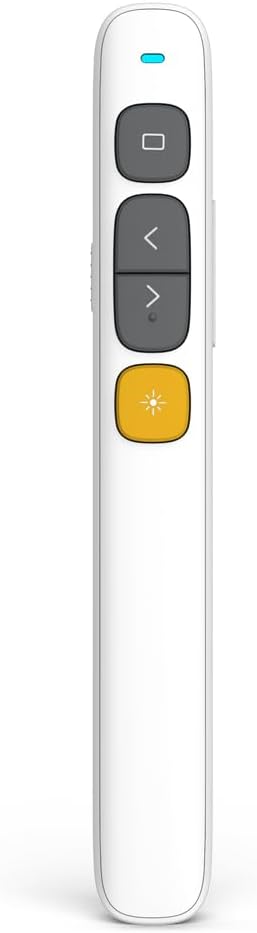 Norwii N29 Presentation Clicker Slide Pointer Clicker for Powerpoint Presentations, Wireless Presenter with Hyperlink & Volume Control, Presentation Remote (White)