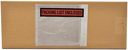Packing List Enclosed Pouches, Invoice Label Envelopes, Clear Orange, 4 1/2 x 5 1/2 inch, Self Adhesive, 1000 pack