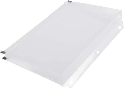 JAM PAPER Plastic 3 Hole Punch Binder Envelopes with Zip Closure - #10 Wallet Booklet - 6 x 9 1/2 - Clear - 12/Pack