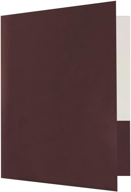 JAM PAPER Custom Printed Semi-Gloss Folders with Round Corner Pockets - Personalized Logo & Text - 10 pt C2S - Brown - 250/Pack